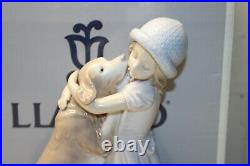 Lladro'A Warm Welcome' Girl with Dog Figure, #6903, In Original Box