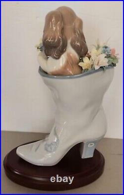 Lladro A Well Heeled Puppy #6744 With Box Retired 2000 Great Condition