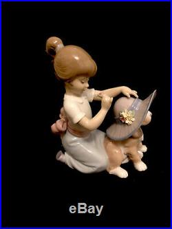 Lladro An Elegant Touch #6862 Girl And Dog Wearing A Hat