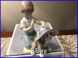 Lladro An Elegant Touch #6862 Girl and Dog Wearing a Hat