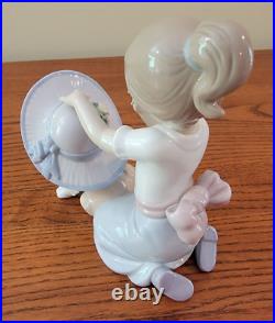 Lladro An Elegant Touch Girl Playing Dress Up W Dog Figurine #6862 Spain 2001