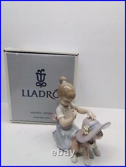 Lladro An Elegant Touch Girl & Puppy Dog withHat Gloss Finish Figurine 6862 withBOX