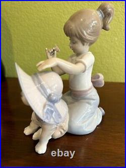 Lladro An Elegant Touch Girl and Puppy Dog with Hat 6862