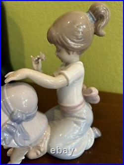 Lladro An Elegant Touch Girl and Puppy Dog with Hat 6862