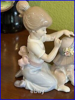 Lladro An Elegant Touch Girl and Puppy Dog with Hat 6862