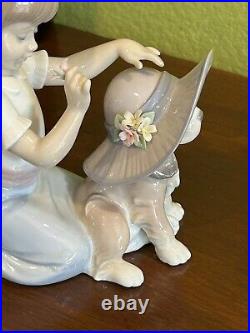 Lladro An Elegant Touch Girl and Puppy Dog with Hat 6862