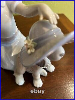 Lladro An Elegant Touch Girl and Puppy Dog with Hat 6862