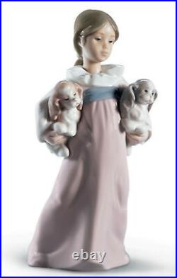 Lladro Arms Full Of Love Girl Figurine #6419 Brand Nib Puppies Cute Save$$ F/sh