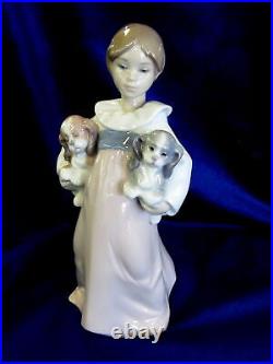 Lladro Arms Full Of Love Girl Figurine #6419 Brand Nib Puppies Cute Save$$ F/sh