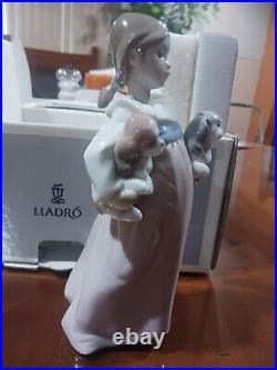 Lladro Arms Full Of Love Girl Figurine #6419 Brand Nib Puppies Cute Save$$ F/sh