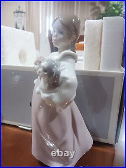 Lladro Arms Full Of Love Girl Figurine #6419 Brand Nib Puppies Cute Save$$ F/sh