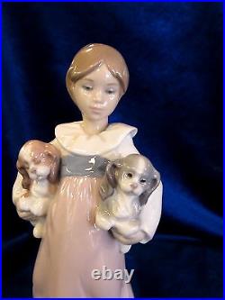 Lladro Arms Full Of Love Girl Figurine #6419 Brand Nib Puppies Cute Save$$ F/sh