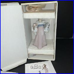 Lladro Arms Full of Love 6419 in BOX Girl with Puppy Dogs Porcelain Figurine