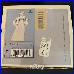 Lladro Arms Full of Love 6419 in BOX Girl with Puppy Dogs Porcelain Figurine