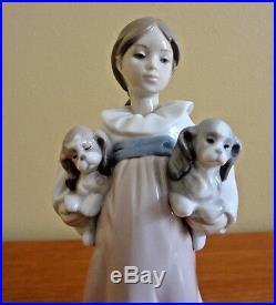 Lladro Arms Full of Love Girl withTwo Dogs Figurine # 6419