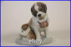 Lladro BABY-Sitting St. Bernard with Puppy Figurine 8170 MINT
