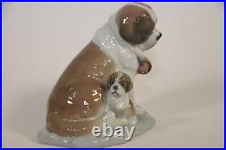 Lladro BABY-Sitting St. Bernard with Puppy Figurine 8170 MINT