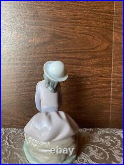 Lladro BY MY SIDE Porcelain Figurine # 7645 Girl Sitting with Dog