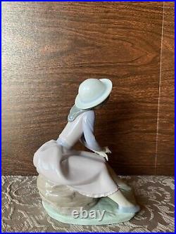 Lladro BY MY SIDE Porcelain Figurine # 7645 Girl Sitting with Dog