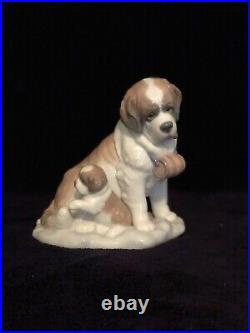 Lladro Baby-Sitting #8170 St Bernard & Pup WithBox Retired RARE