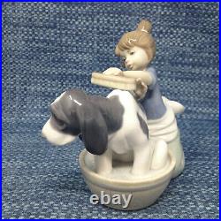 Lladro Bashful Bather 5455 Girl Bathing Dog Figurine 5 Mint in Box