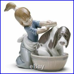 Lladro Bashful Bather Dog Figurine #5455 Retails For $280.00