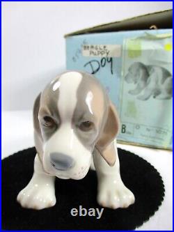 Lladro Beagle Puppy Sitting 1071 Figurine Vintage Box