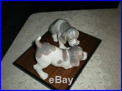 Lladro Beagle Pups #1070 and # 1071. Collectible Condition