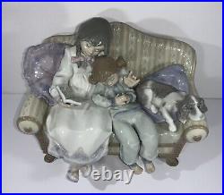 Lladro Big Sister #5735 Girl Reading To Her Little Sister & Dog Perfect In Box
