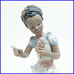 Lladro Black Legacy #5836'Sharing Sweets' Girl & Dog with Ice Cream Figurine
