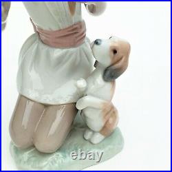 Lladro Black Legacy #5836'Sharing Sweets' Girl & Dog with Ice Cream Figurine