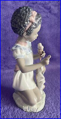 Lladro Black Legacy SHARING SWEETS #5836 Girl Ice Cream Dog Helado Para Dos Mint