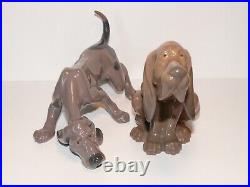 Lladro Bloodhound Hounds Brown Figures 1982 (mint Condition)