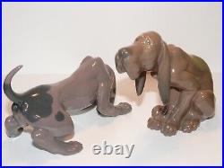 Lladro Bloodhound Hounds Brown Figures 1982 (mint Condition)