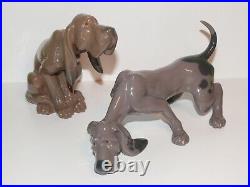 Lladro Bloodhound Hounds Brown Figures 1982 (mint Condition)
