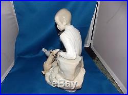 Lladro Boy With Dog #4755 Glazed MINT CONDITION