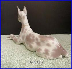 Lladro Brown Spotted Great Dane (Large) Dog Figurine Mint