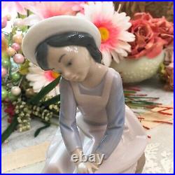 Lladro By My Side Porcelain Figurine Girl Sitting With Dog Spain Mint