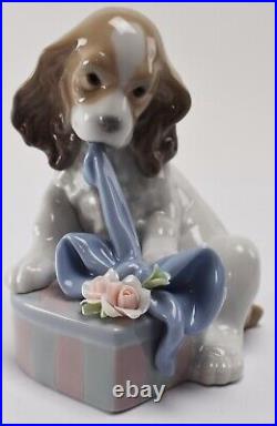 Lladro CAN'T WAIT (Cocker Spaniel Dog w Gift Box) #8312 KB8