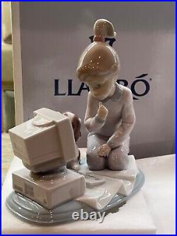 Lladro COMPUTING COMPANIONS 06692 Figurine Girl, Computer, Dog withBox NIB COA