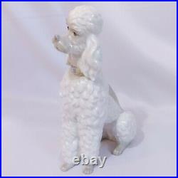 Lladro Caniche Poodle Dog Figurine Spain Vintage 1960's HTF Rare Approx 9inch