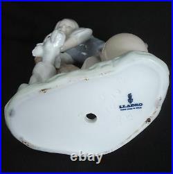 Lladro Caress And Rest Girl Petting Dog Retired Porcelain Figurine #1246 Mint