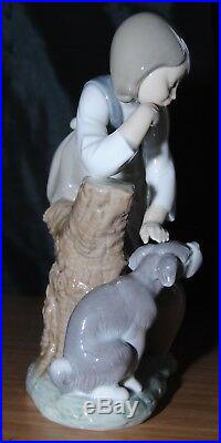 Lladro Caress & Rest Girl With Dog Figurine #1246