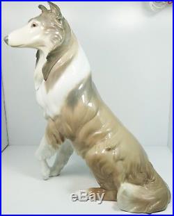 Lladro Ceramic Figurine Collie Dog #6455 10.25 L125