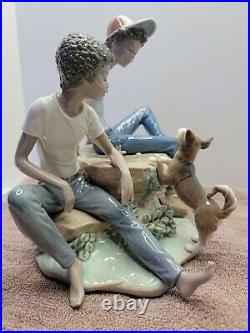 Lladro Children's Games Boys & Dog #5379 Legacy Collection