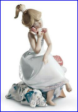 Lladro Chit Chat Girl Figurine #5466 Brand Nib Phone Puppy Dog Cute Save$$ F/sh