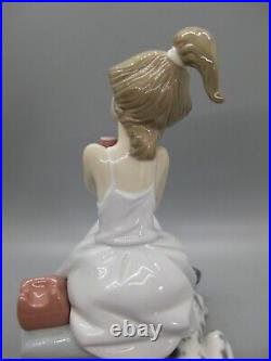 Lladro Chit Chat Girl Figurine #5466 Telephone & Dalmatian Puppy Dog 7.75 MINT