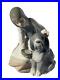 Lladro Chow Time Girl Feeding Sheepdog #1334 Issued 1977 Retired 1981