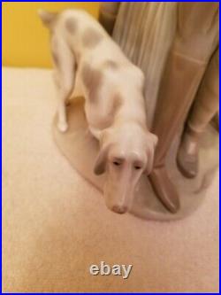 Lladro Classic Hunters with Dog 19 Tall Figure Juan Huerta 1970s