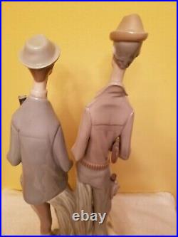 Lladro Classic Hunters with Dog 19 Tall Figure Juan Huerta 1970s